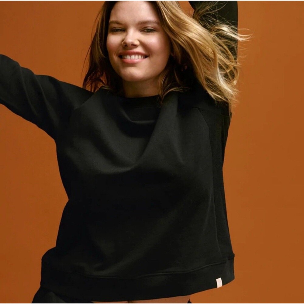 Third Love Black Weekend Terry Sweatshirt Size Medium Cozy Cotton - Picture 2 of 8